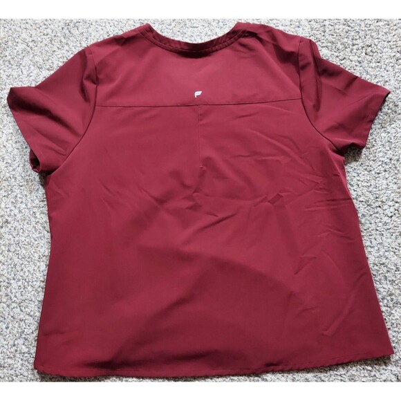 Fabletics Vital Scrub Top Women's Size 2X One Pocket Burgundy Medical Nurse - Picture 4 of 5
